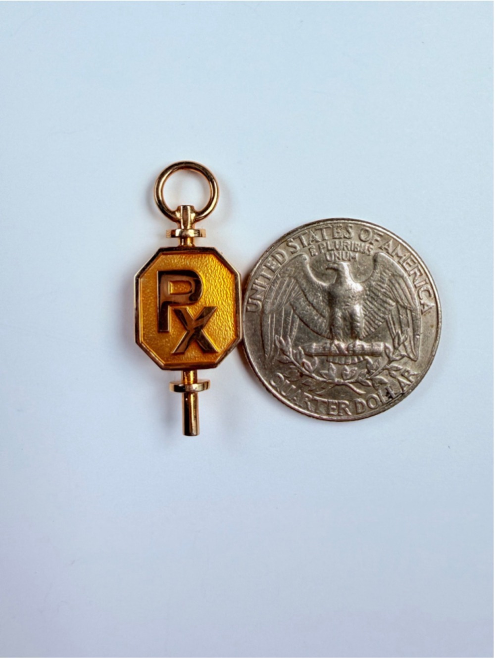 10K Solid Yellow Gold RX Rho Chi Pharmacy Honor Society VTG Pin Brooch - Picture 5 of 6
